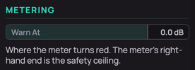 The Metering settings