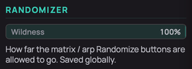The Randomizer settings