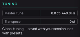 The Tuning settings
