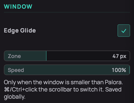 The Window settings
